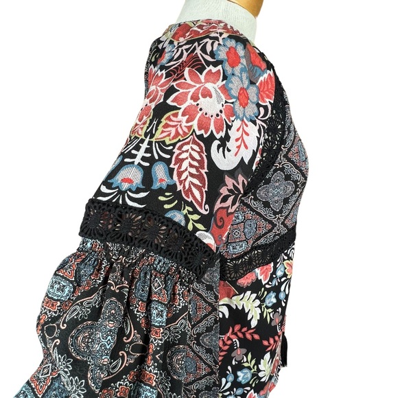 Ban Jara Women’s Boho Top With Statement Sleeves & Beaded Tassel Ties XS - Picture 6 of 15